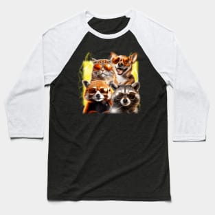 Meme Team: Cat, Dog, Raccoon Edition - Funny Animals - Bootleg Parody Baseball T-Shirt